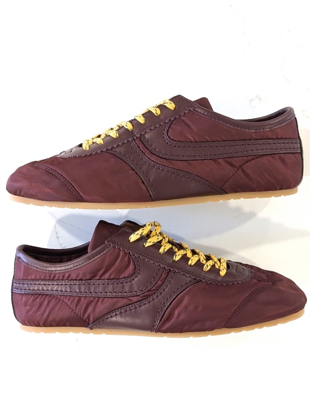 DRIES VAN NOTEN Bordeaux Nylon Sneakers Leather EU 41 US 11 New In Box Luxury - Picture 15 of 15